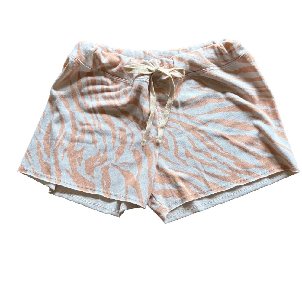 Sundry Peach & White Zebra-Print Lounge Shorts
